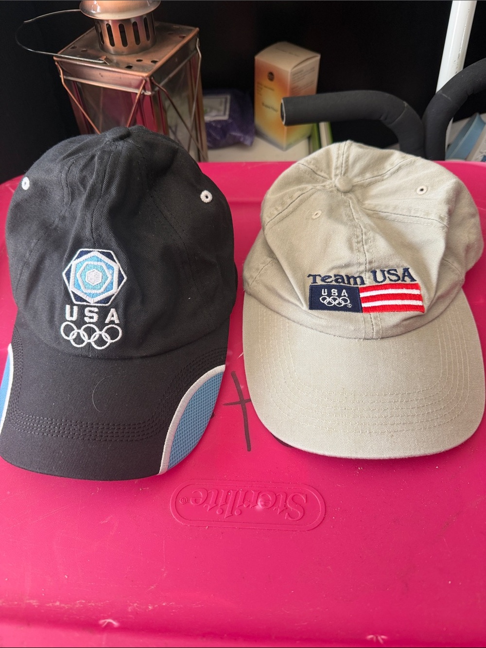 Team USA Unisex Baseball Cap - USA Olympic Logo - Black and Khaki